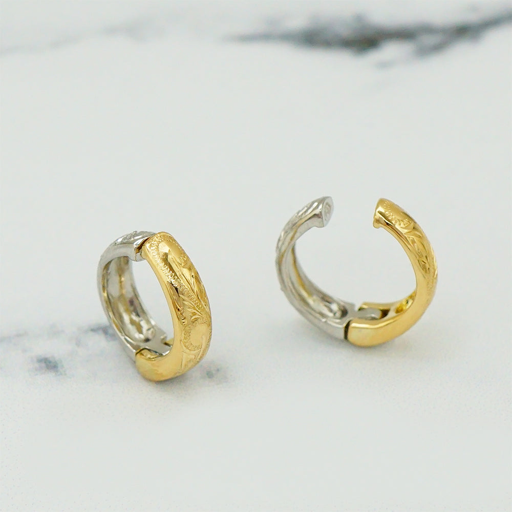 片売り・K18&Pt手彫りヘリテージピアリング 【12-1840】