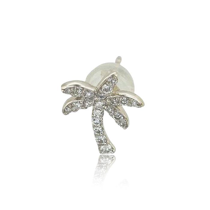 K18・Pt 片売りパームツリーピアス 【12-2687】