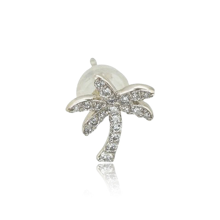 K18・Pt 片売りパームツリーピアス 【12-2687】