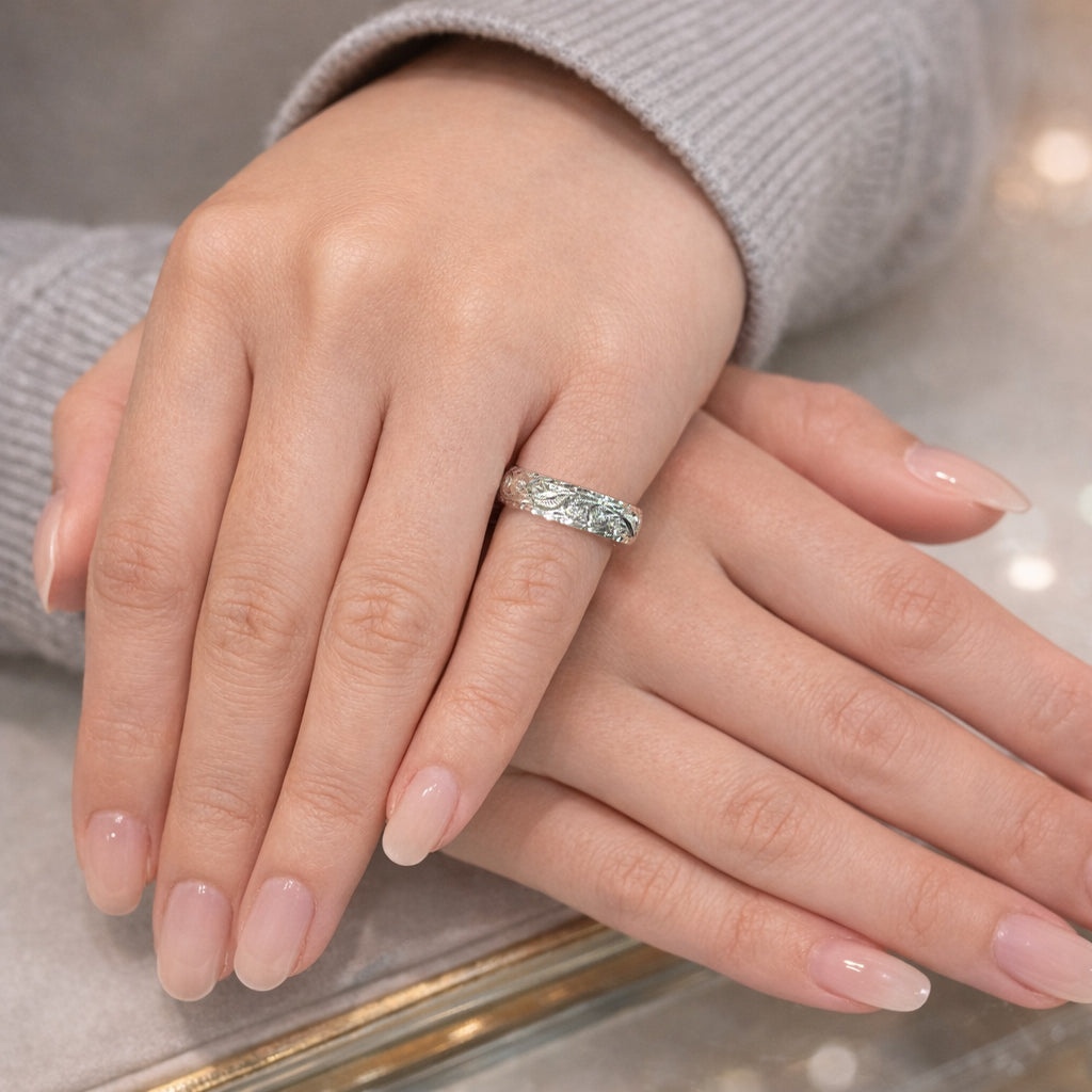 手彫り5mm La to mahinaリング 【3-7624】