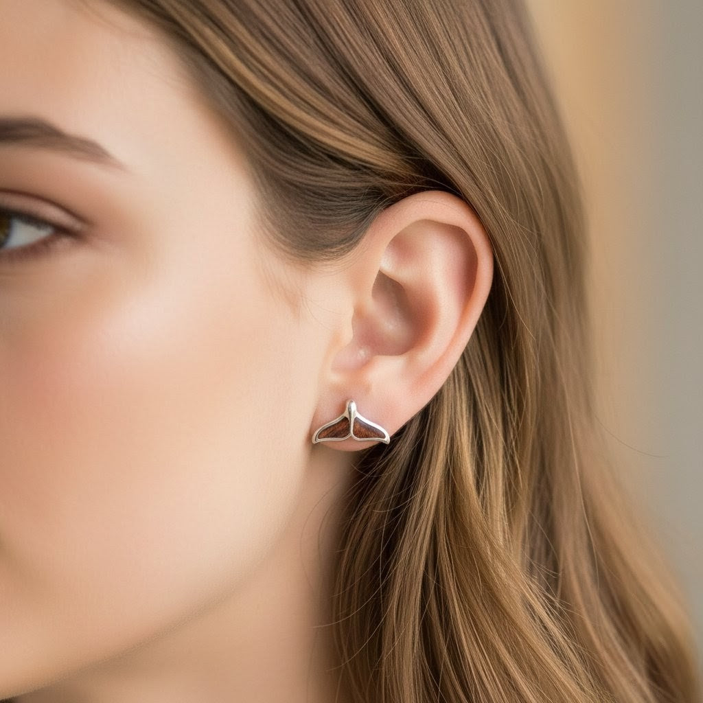 コアウッドホエールテールピアス 【4-5049】