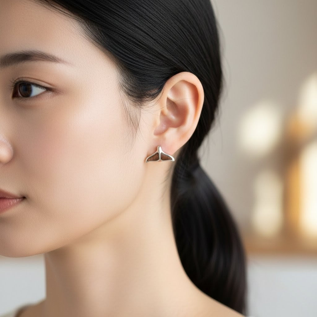 コアウッドホエールテールピアス 【4-5049】