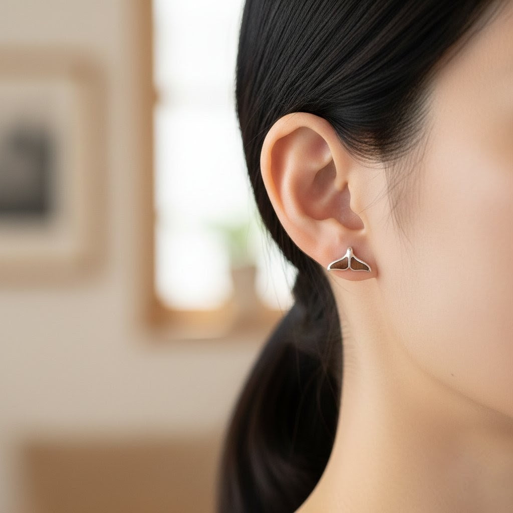 コアウッドホエールテールピアス 【4-5049】