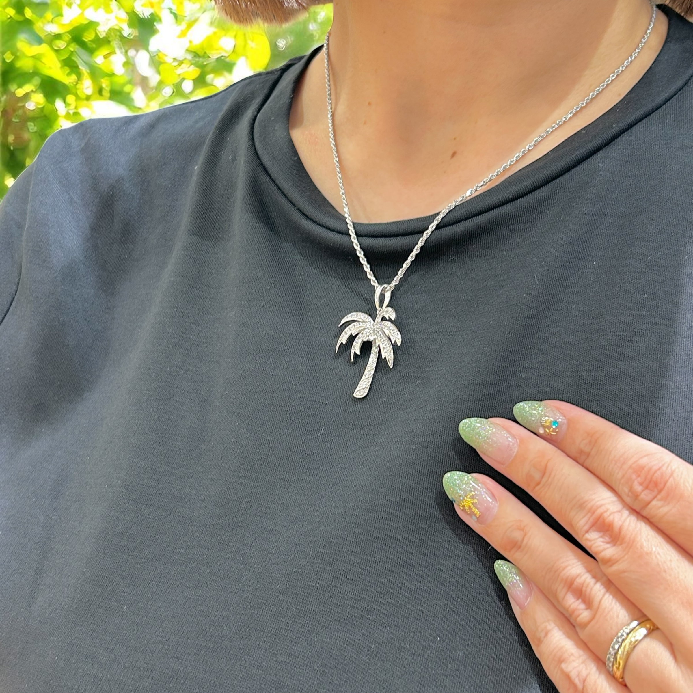 パームツリーパヴェペンダント 【2-6246】