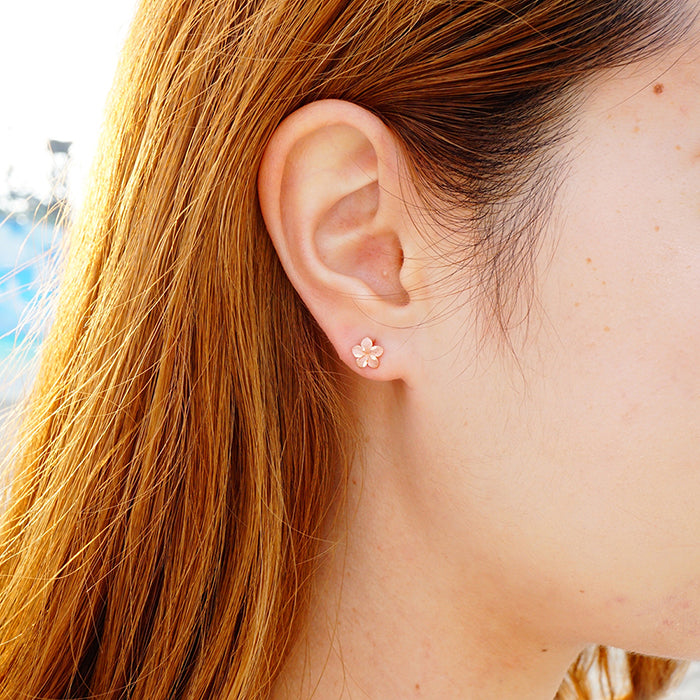 K14プルメリアピアス 【9-0117】