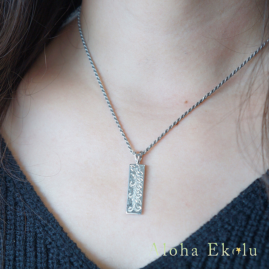 フラットプレートペンダント(プルメリア) 【2-1395】