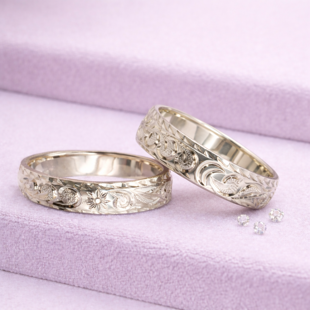 手彫り5mm La to mahinaリング 【3-7624】