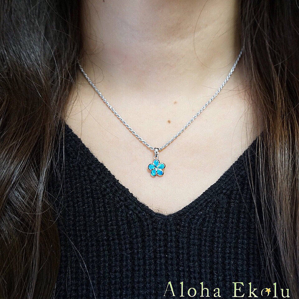 オパールミニプルメリアペンダント 【2-0466】