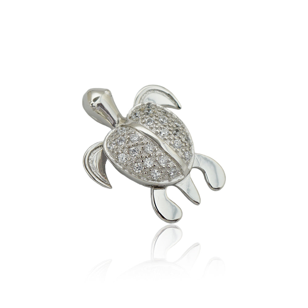 動くホヌ 背中CZペンダント 【2-1111】