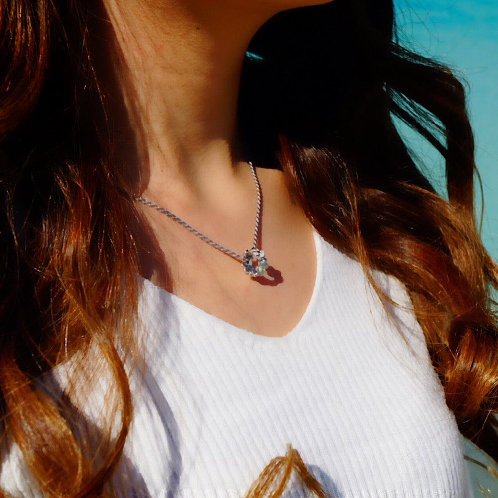 オパールプルメリアリングペンダント 【2-1326】