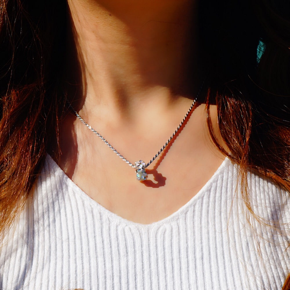 オパールプルメリアリングペンダント 【2-1326】