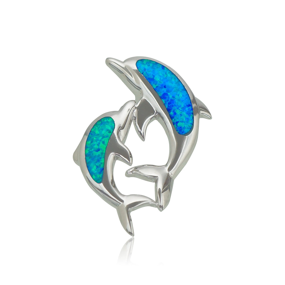 オパールツインイルカペンダント 【2-1357】