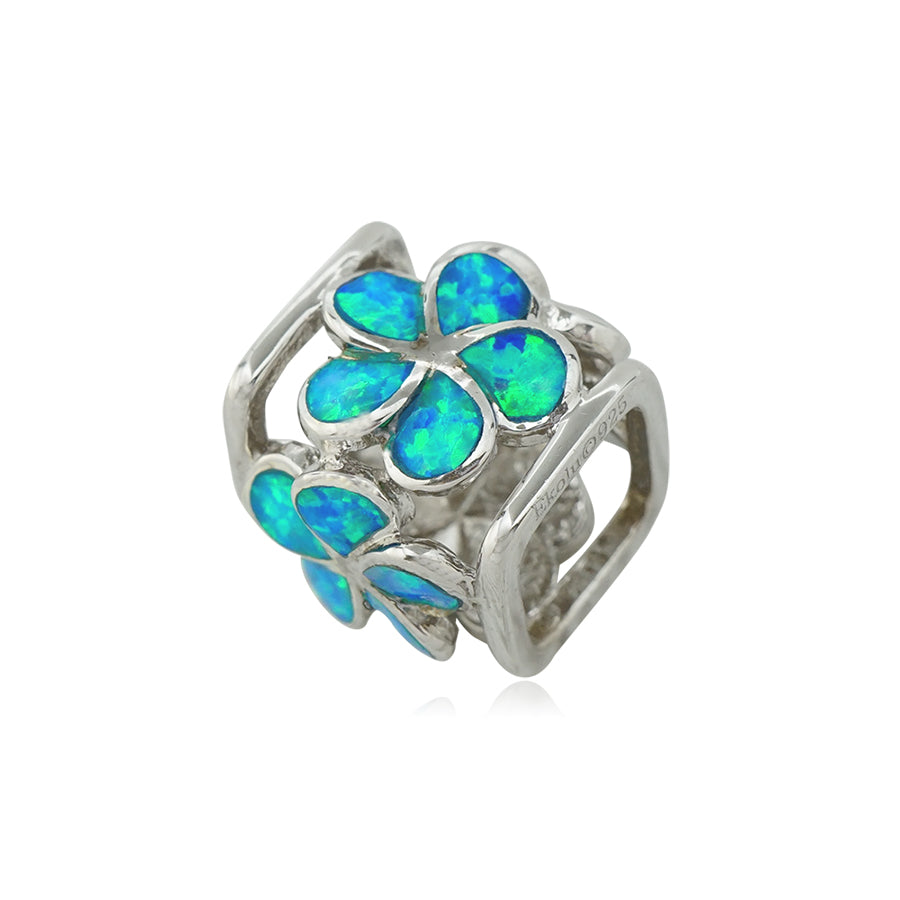 オパールプルメリアキューブペンダント 【2-1692】