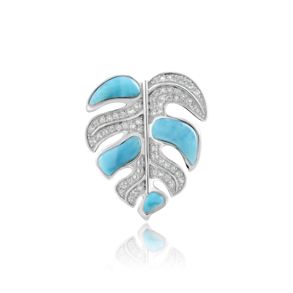 ラリマーモンステラパヴェCZペンダント 【2-6581】