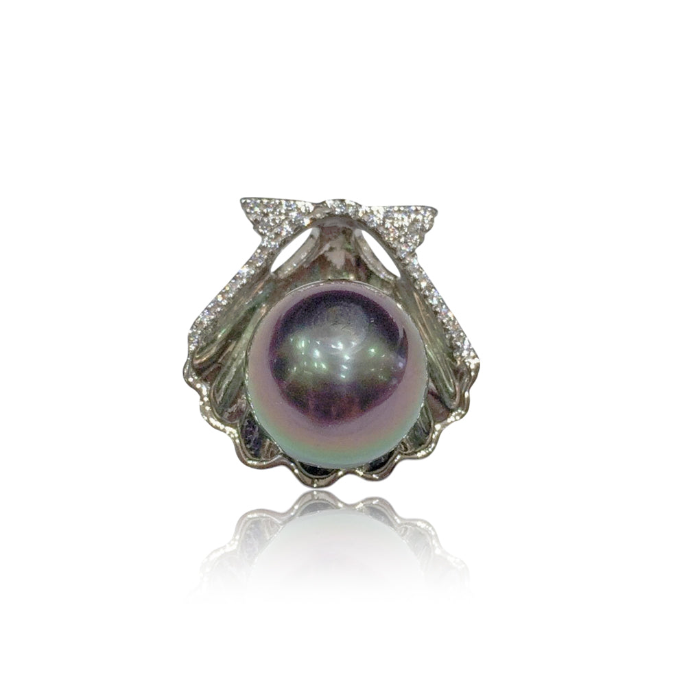 シェルタヒチアンパールCZペンダント 【2-3238】