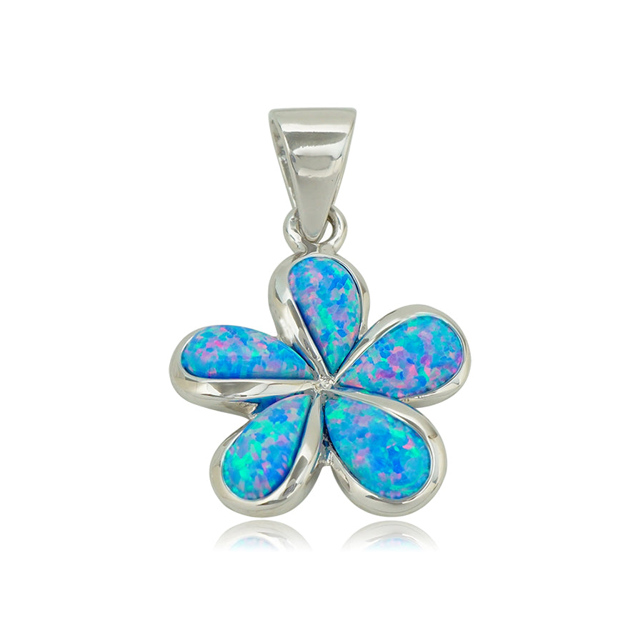 パープルオパールプルメリアペンダント 【2-3917】