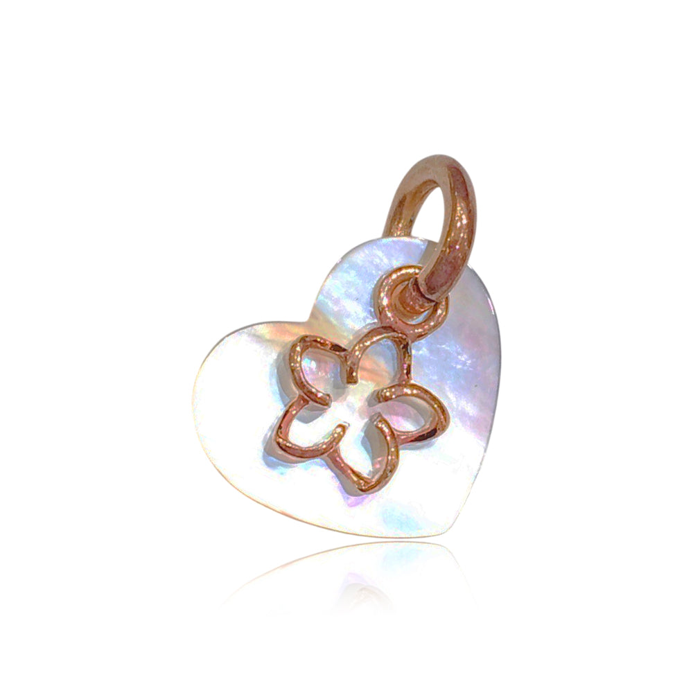 ハートシェル透かしプルメリアペンダント 【2-5195】