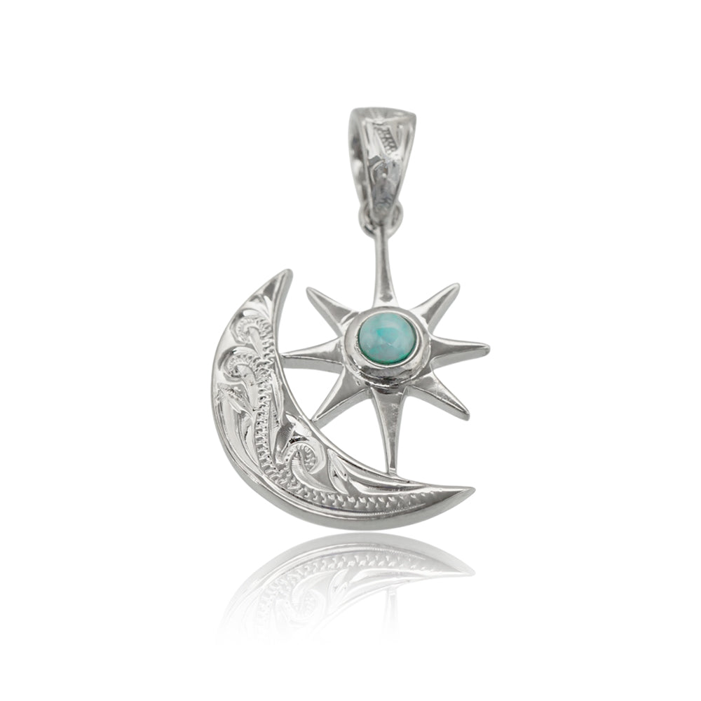 太陽ラリマー&三日月ペンダント 【2-5232】