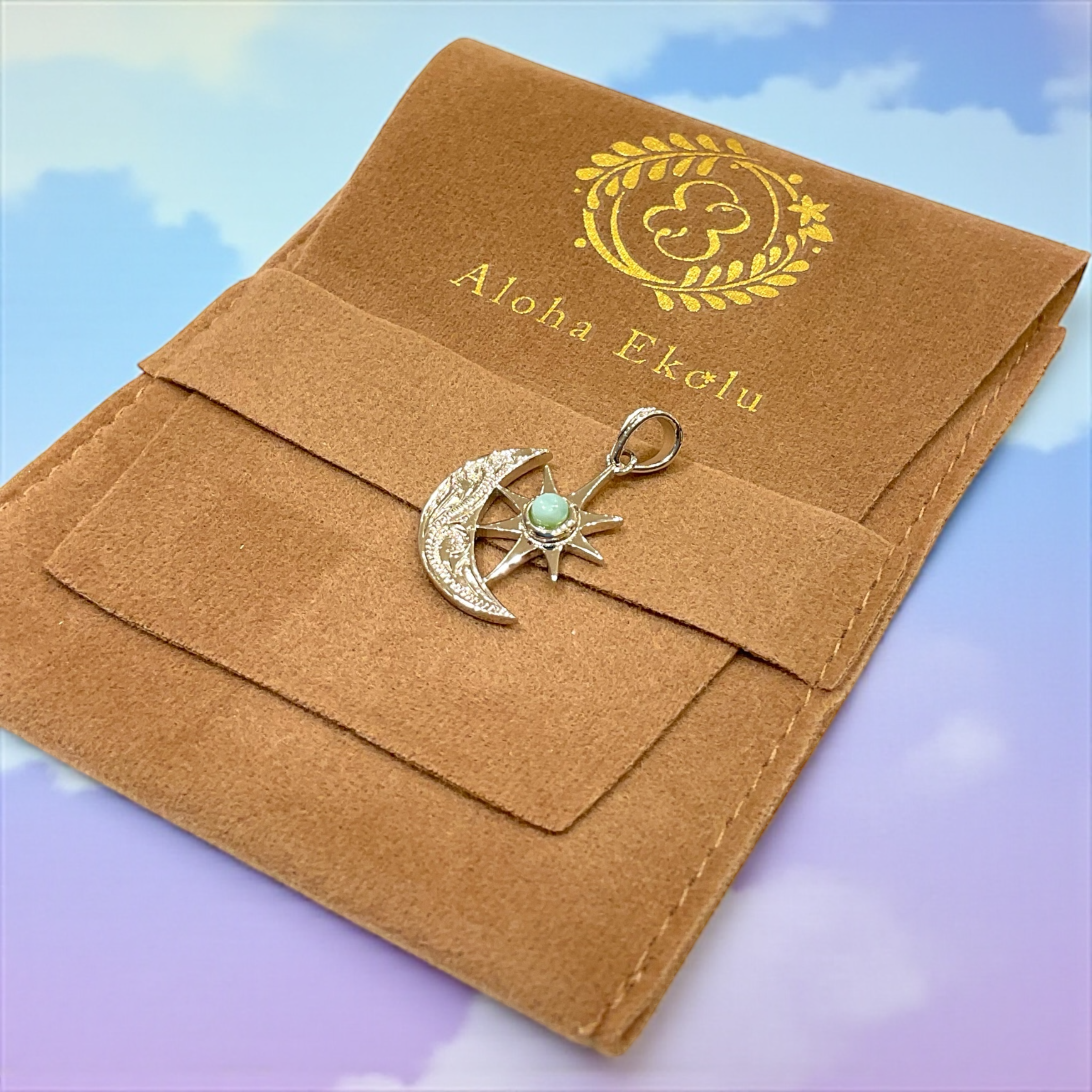 太陽ラリマー&三日月ペンダント 【2-5232】