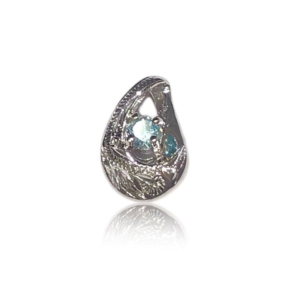 ティアドロップペンダント Blue CZ 【2-5348】