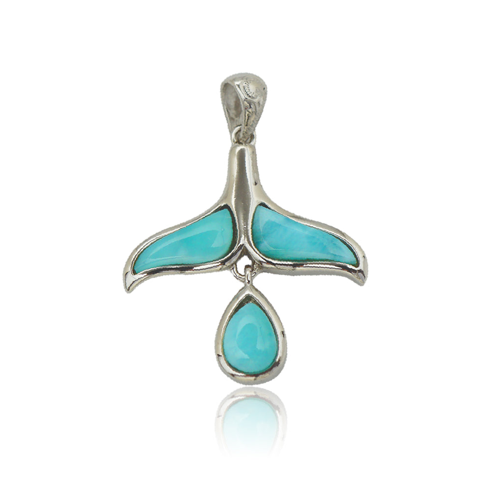 ラリマーホエールテール&ティアドロップペンダント 【2-5973】