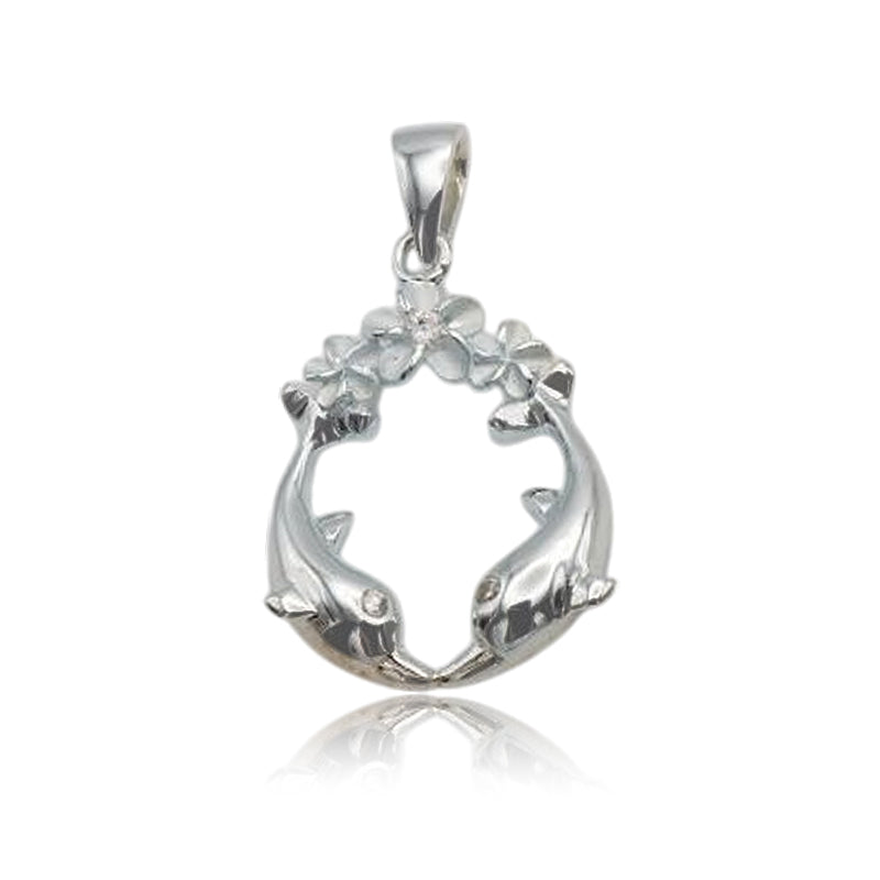プルメリア&ツインイルカペンダント 【2-6543】