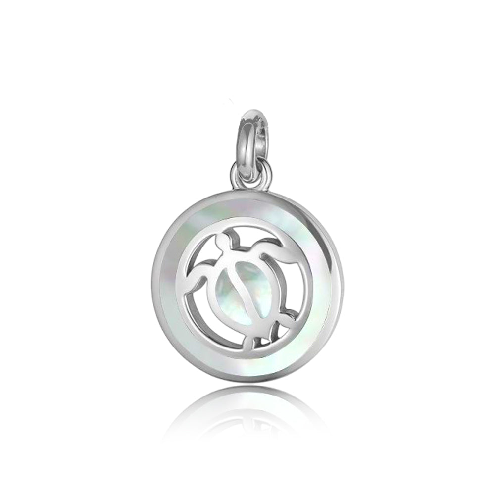 ホワイトシェル透かしホヌサークルペンダント 【2-7458】