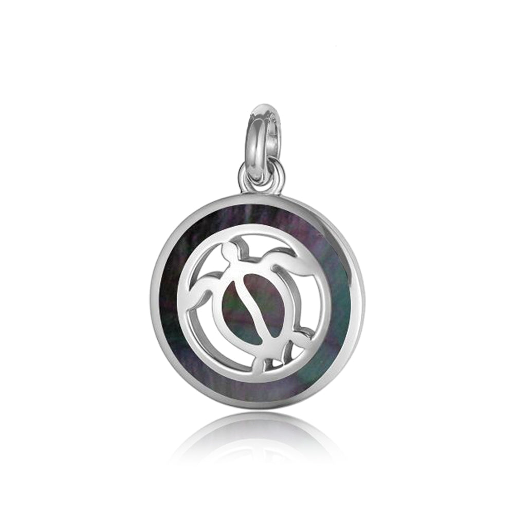 ブラックシェル透かしホヌサークルペンダント 【2-7465】