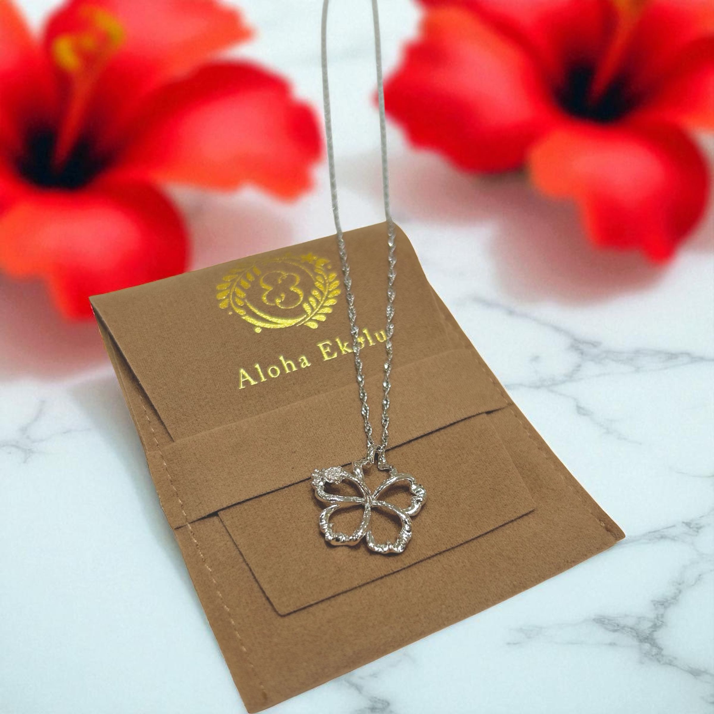 アウトラインハイビスカスペンダント 【2-7526】