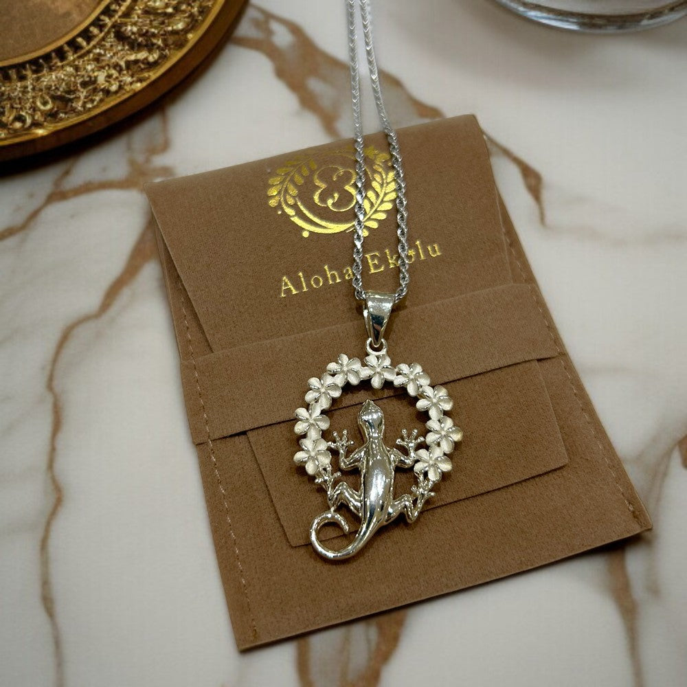 プルメリアサークルゲッコーペンダント 【2-3993】