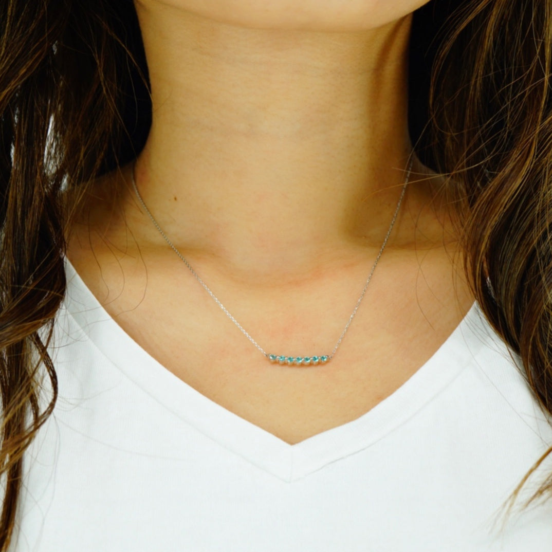 Pt Anuenue/パライバトルマリンネックレス 【12-1598】