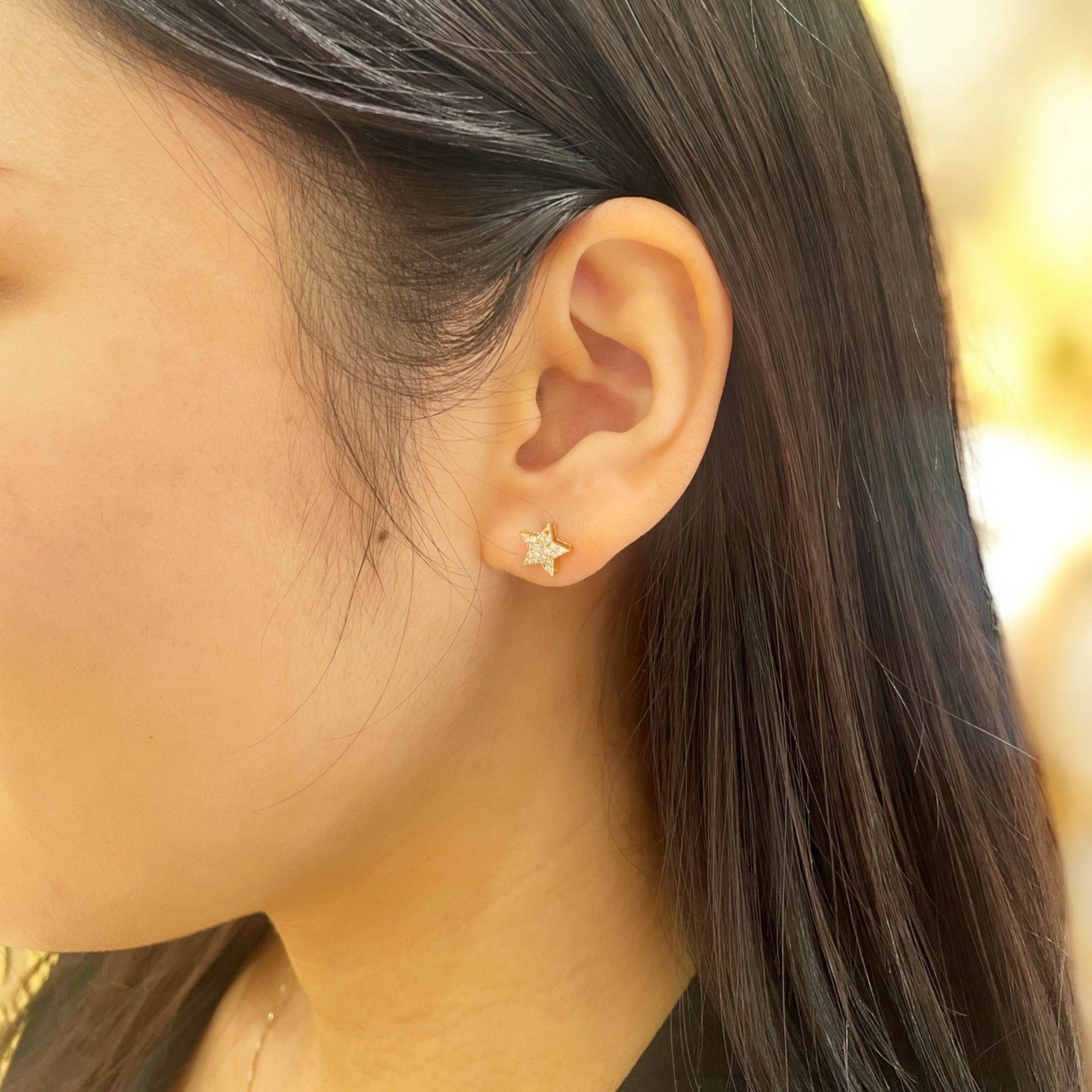 片売り・K18スターDiaピアス 【12-2601】