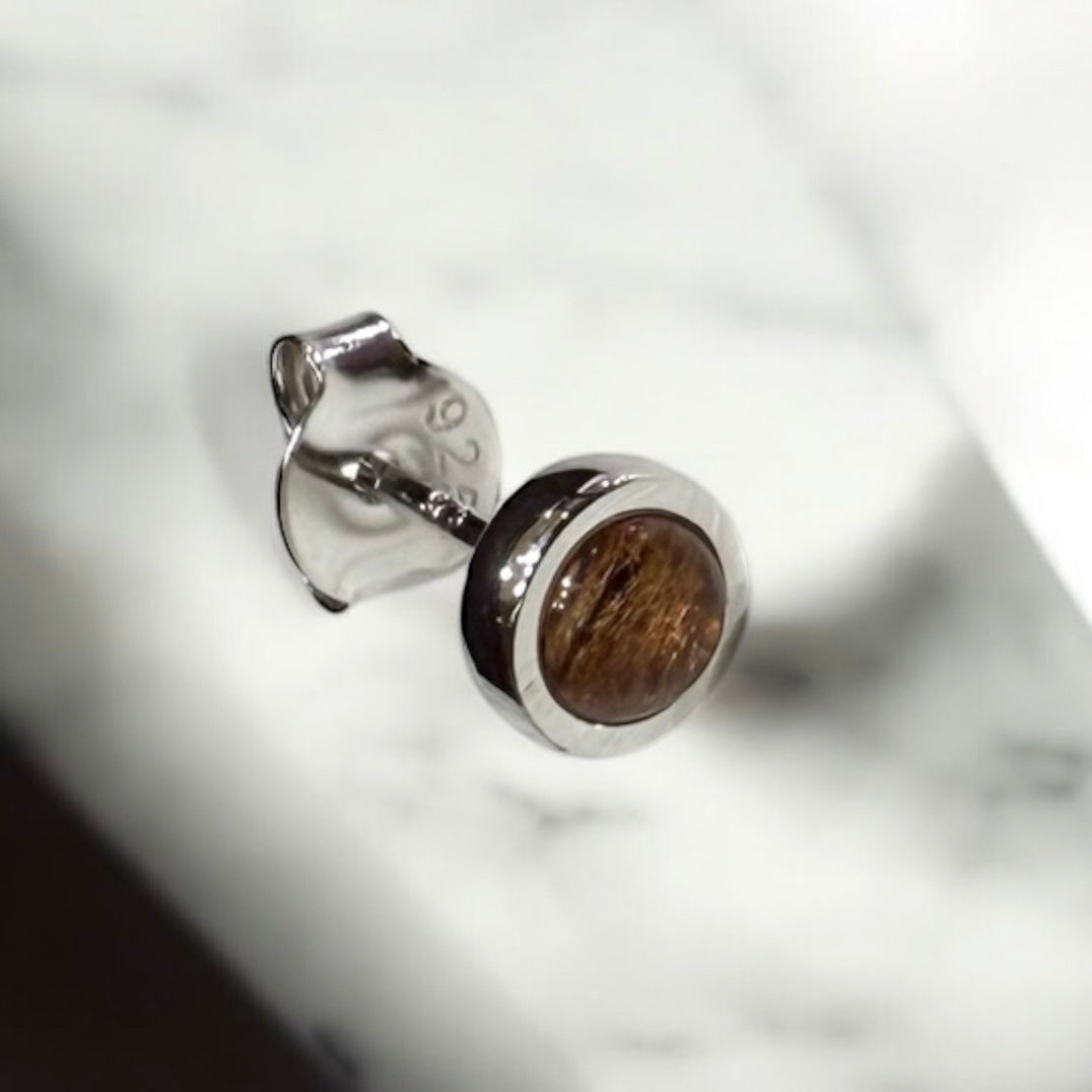 片売り・コアウッドラウンドピアス 【4-3823】