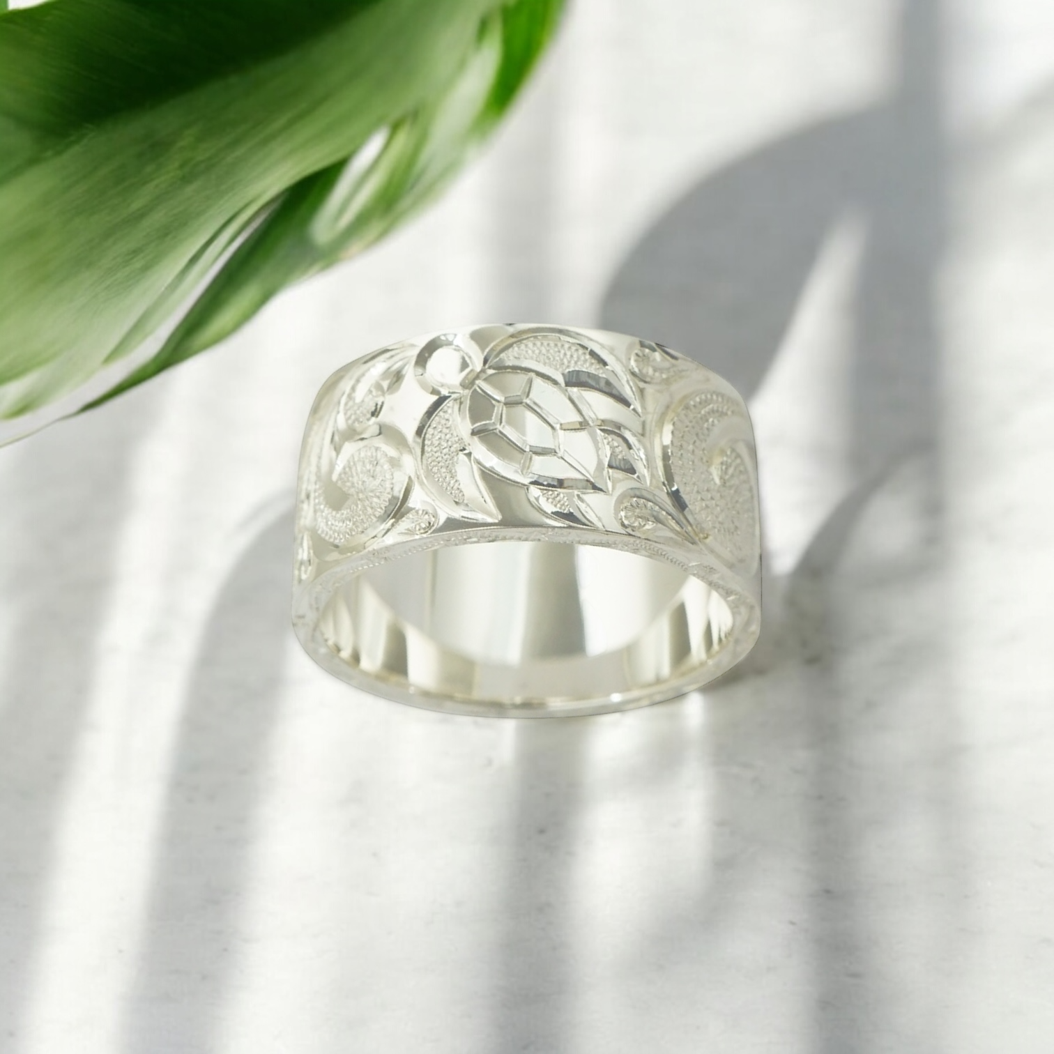 手彫り10mmフラットヘビーリング 【3-5729】