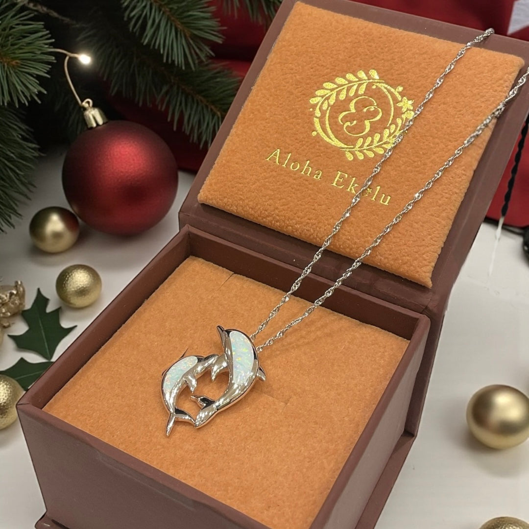 オパールツインイルカペンダント 【2-1357】