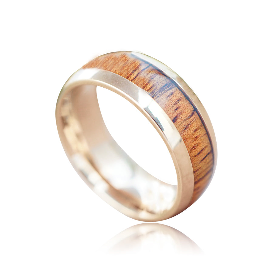 8mmピンクゴールドコアウッドリング 【3-1509】