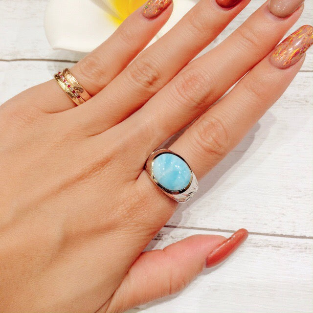 ラリマー×ヘリテージリング 【3-2643】