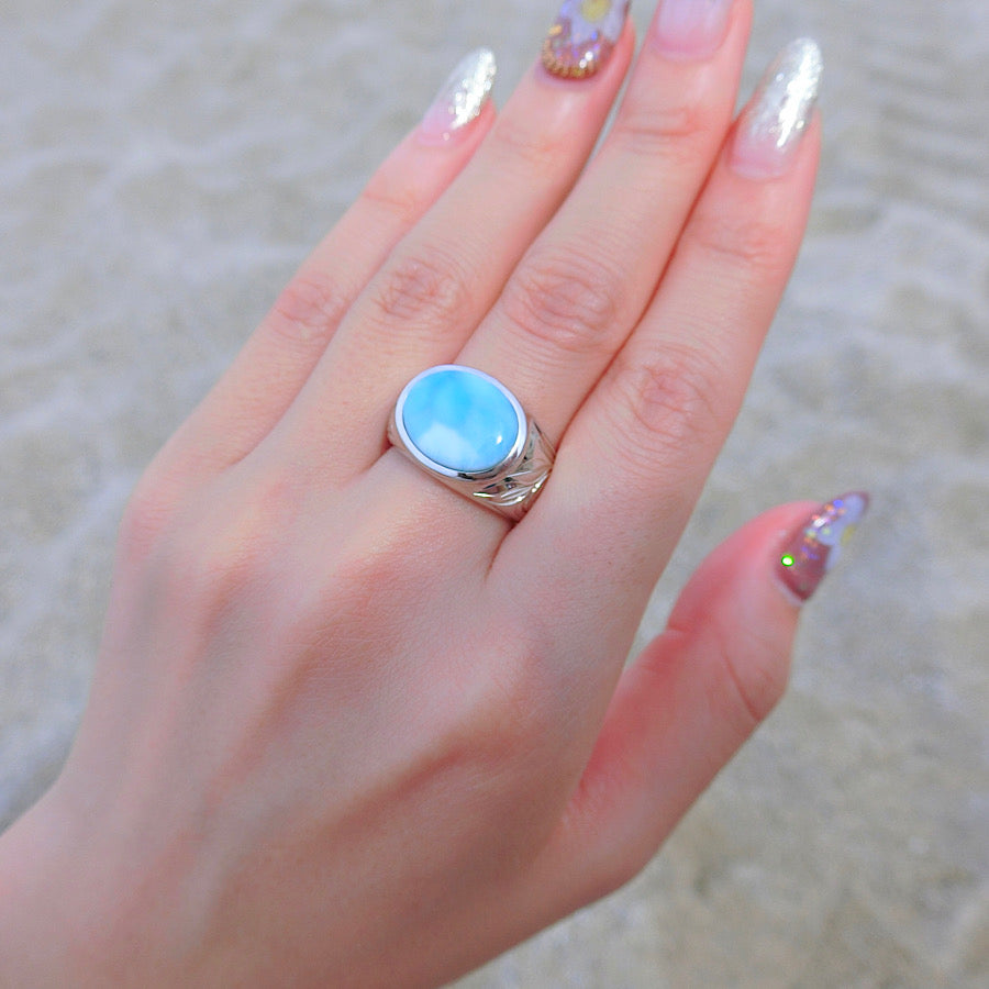 ラリマー×ヘリテージリング 【3-2643】