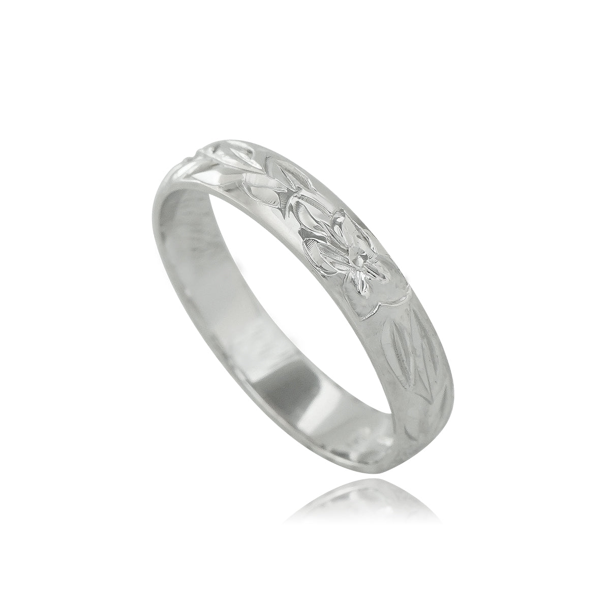 4mm マイレリーフ彫りプルメリア&ホヌリング 【3-3350】