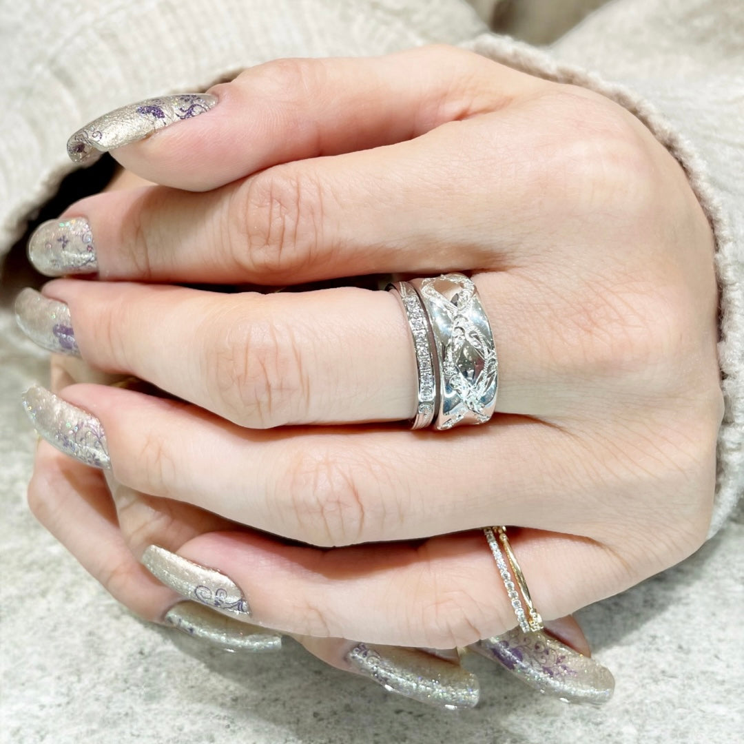 手彫りインフィニティウェーブリング 【3-6832】