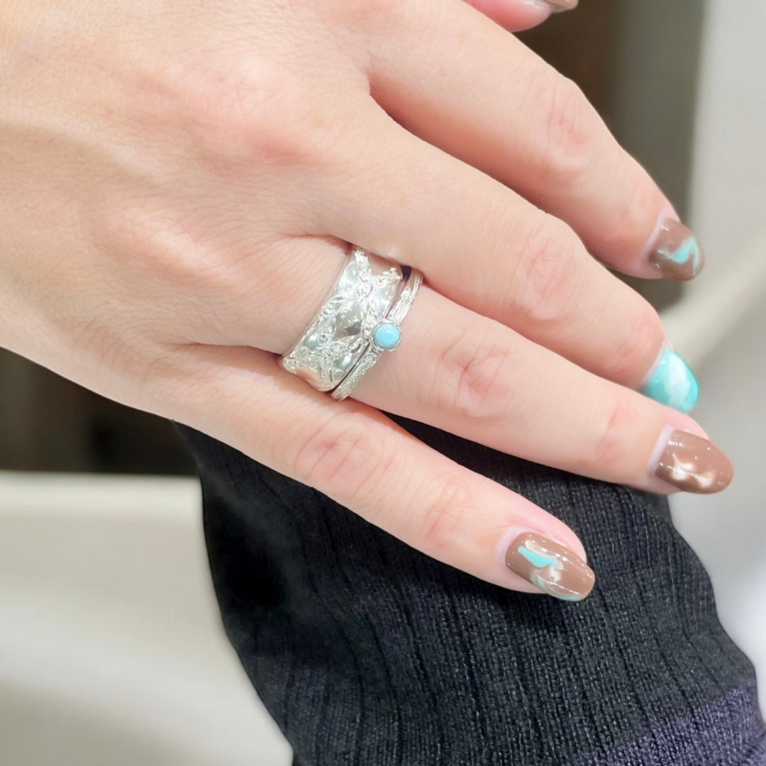 手彫りインフィニティウェーブリング 【3-6832】