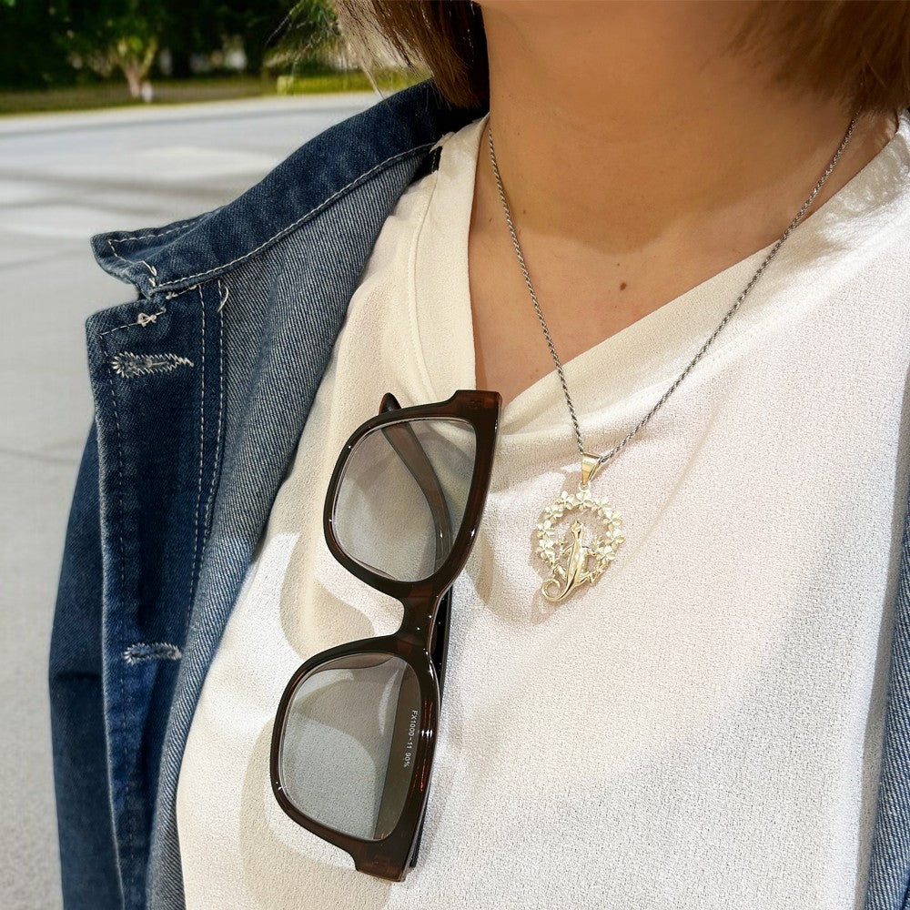 プルメリアサークルゲッコーペンダント 【2-3993】