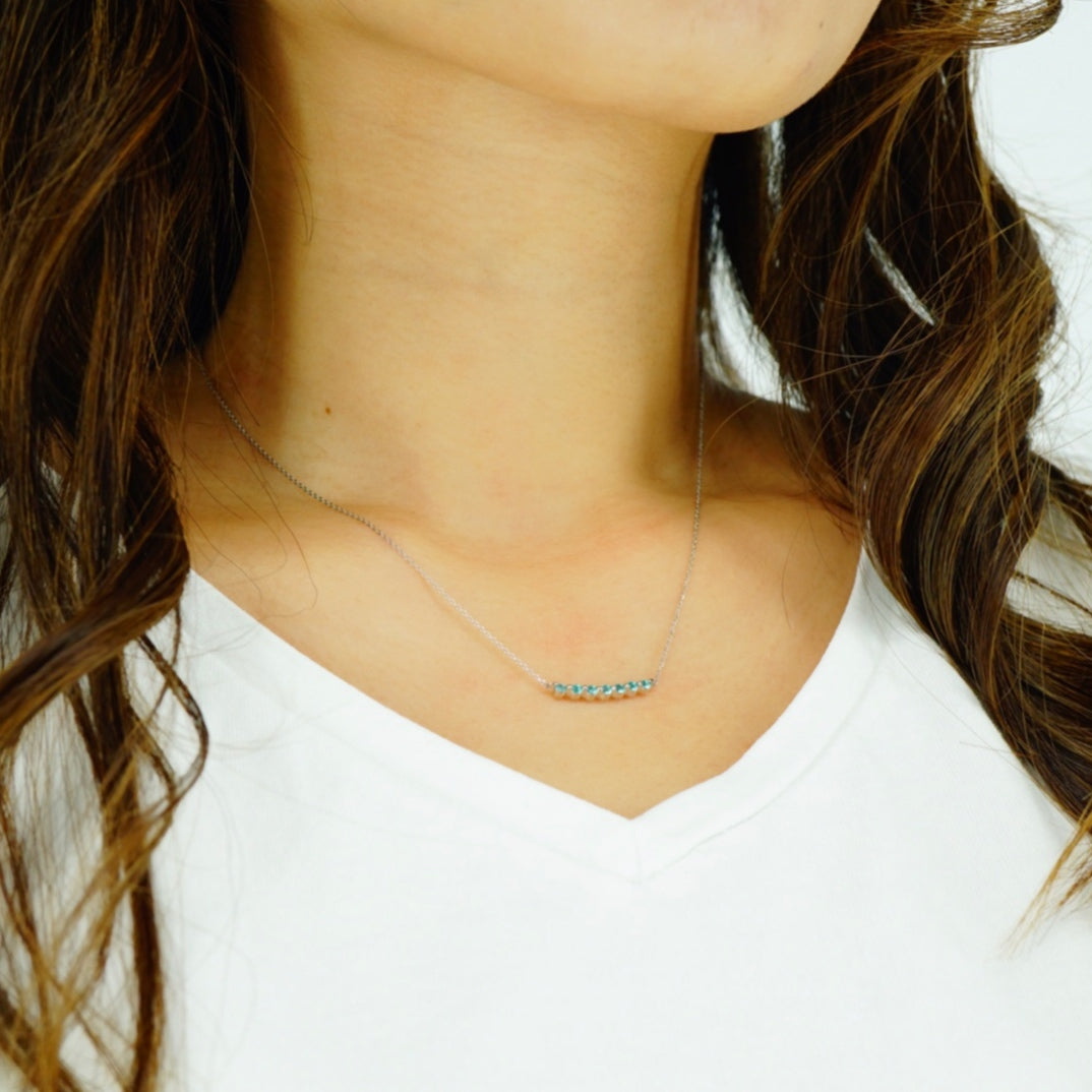 Pt Anuenue/パライバトルマリンネックレス 【12-1598】