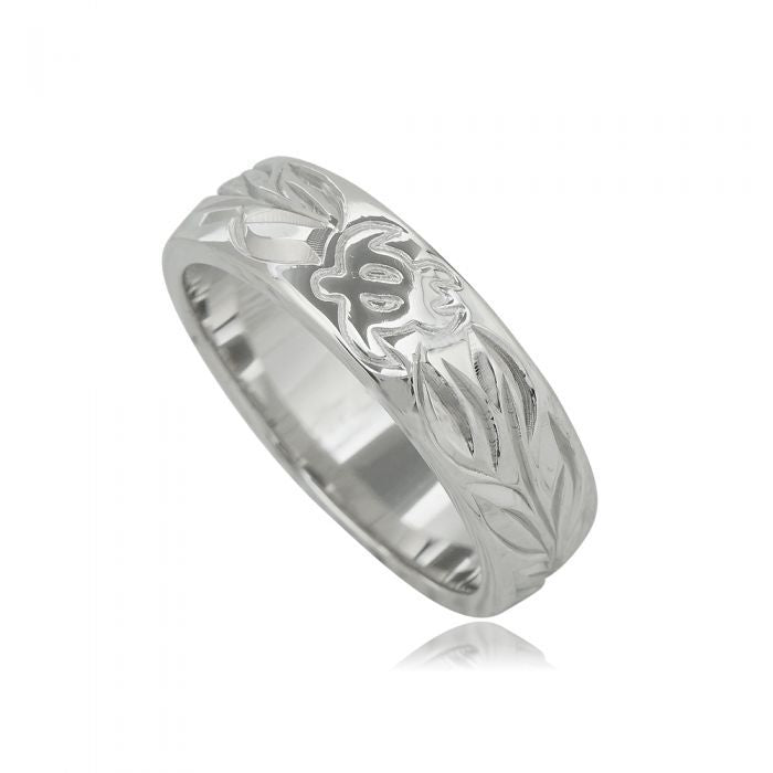 6mm マイレリーフ彫りプルメリア&ホヌリング 【3-3480】