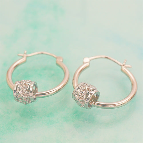 プルメリアバレルフープピアス 【4-0570】