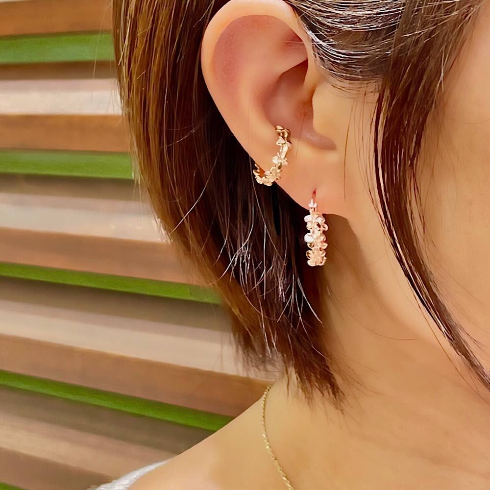 プルメリアフープピアス 【4-0662】