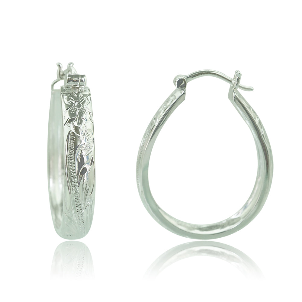 6mm幅 オーバルフープピアス 【4-2819】