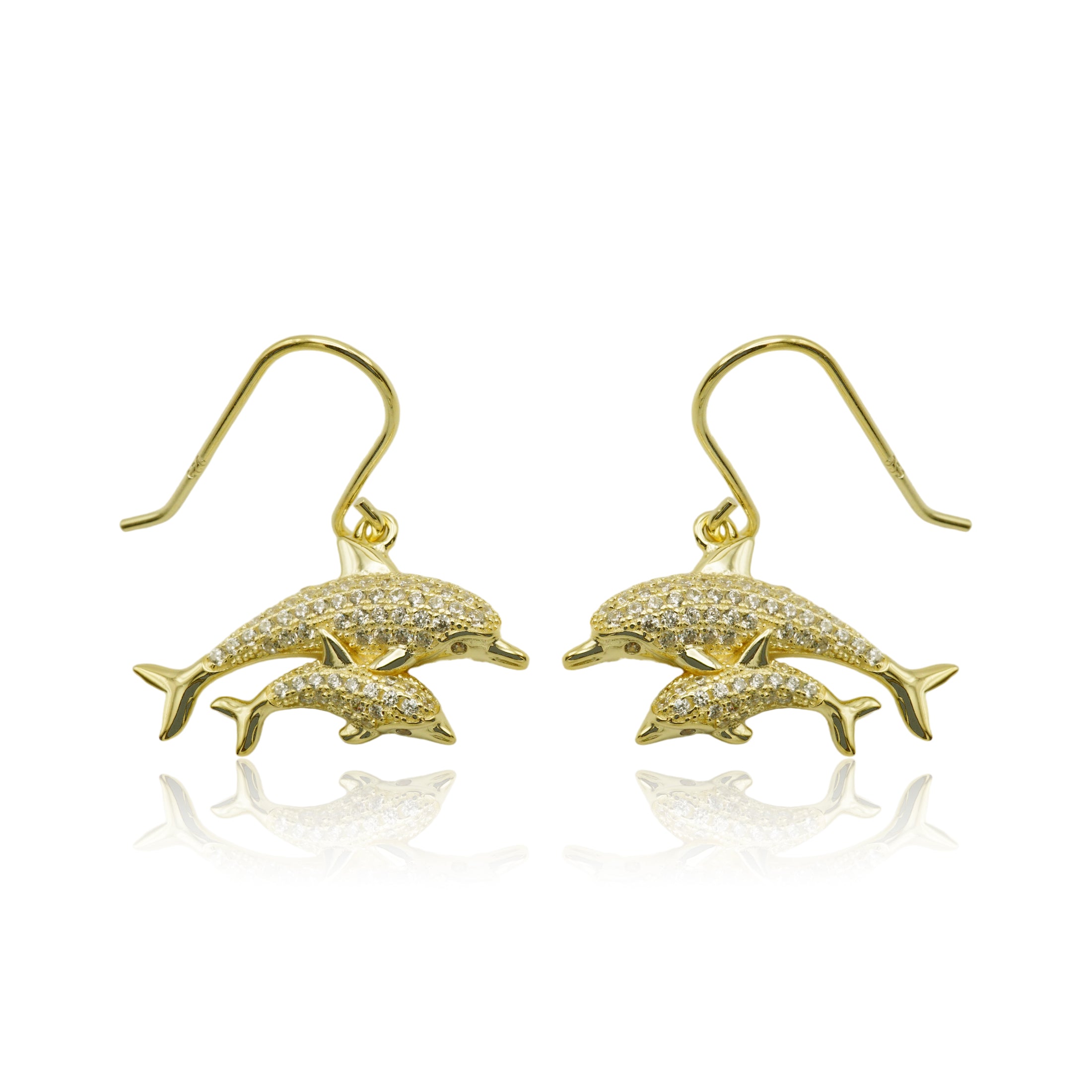 イルカパヴェCZピアス 【4-4394】