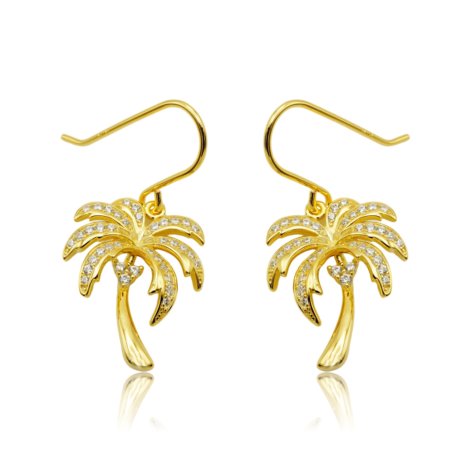 パームツリーパヴェCZピアス 【4-4424】