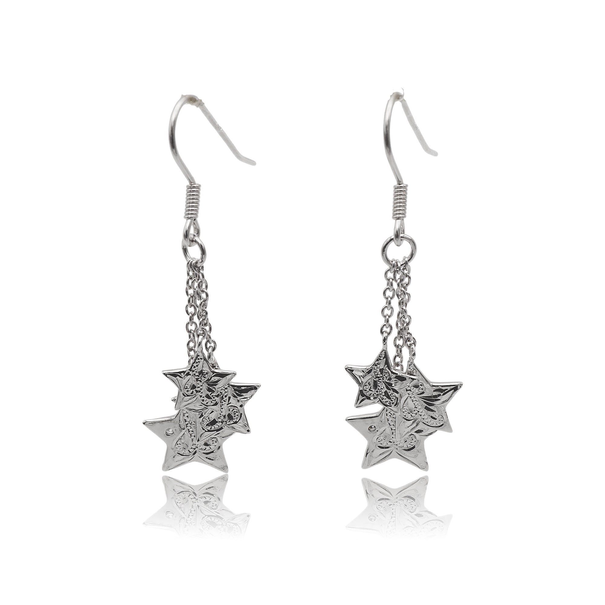 スクロールトリプルスターフックピアス 【4-4479】